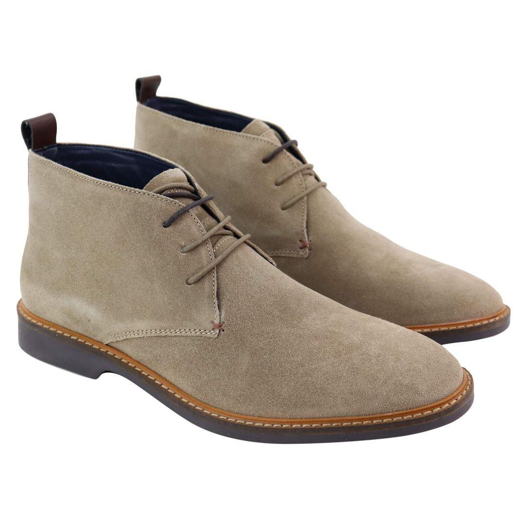 Mens Real Suede Italian Slip On Ankle Boots Smart Casual Desert Chelsea Dealer - Knighthood Store