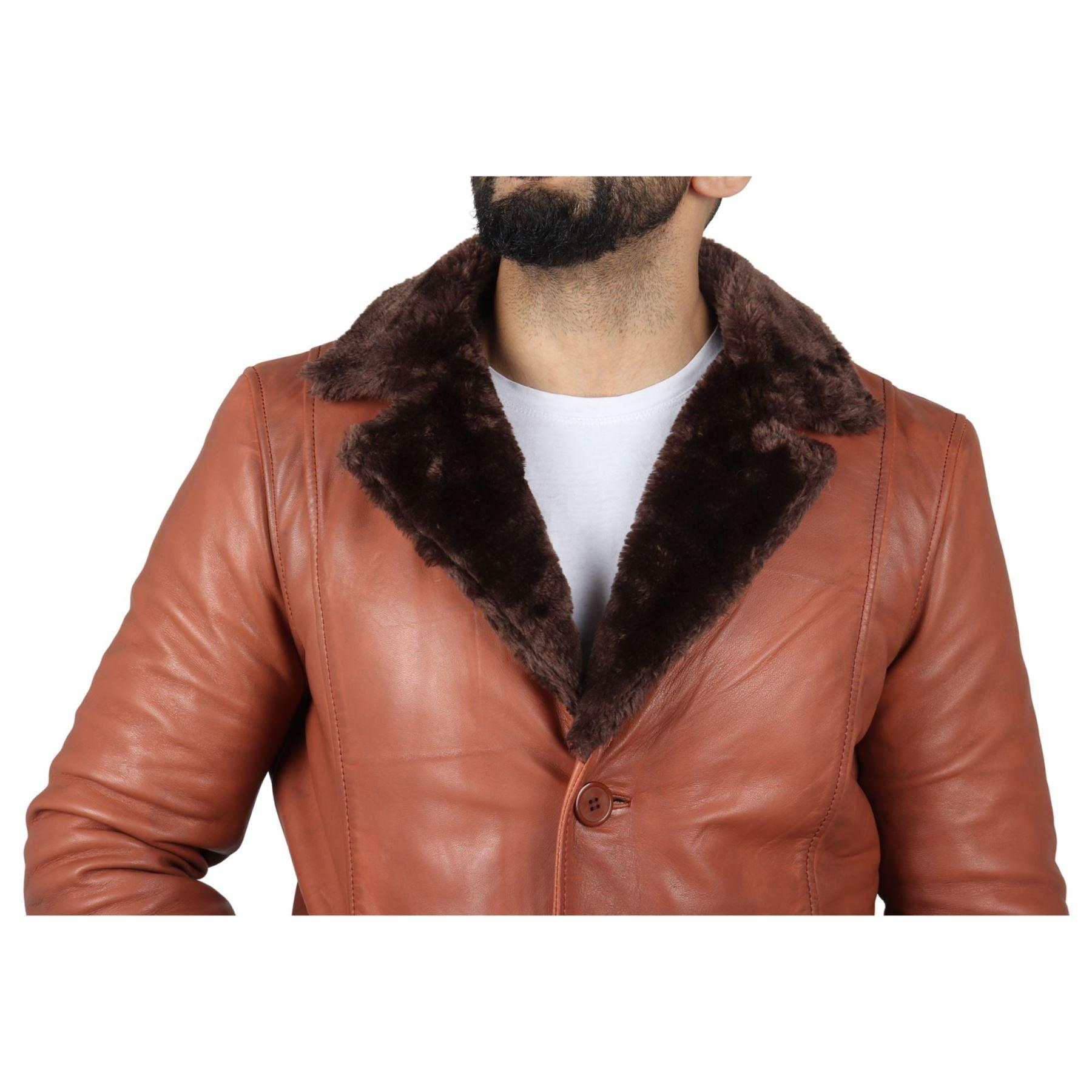 Men's Fur Lining Blazer Coat Jacket Real Leather - Knighthood Store