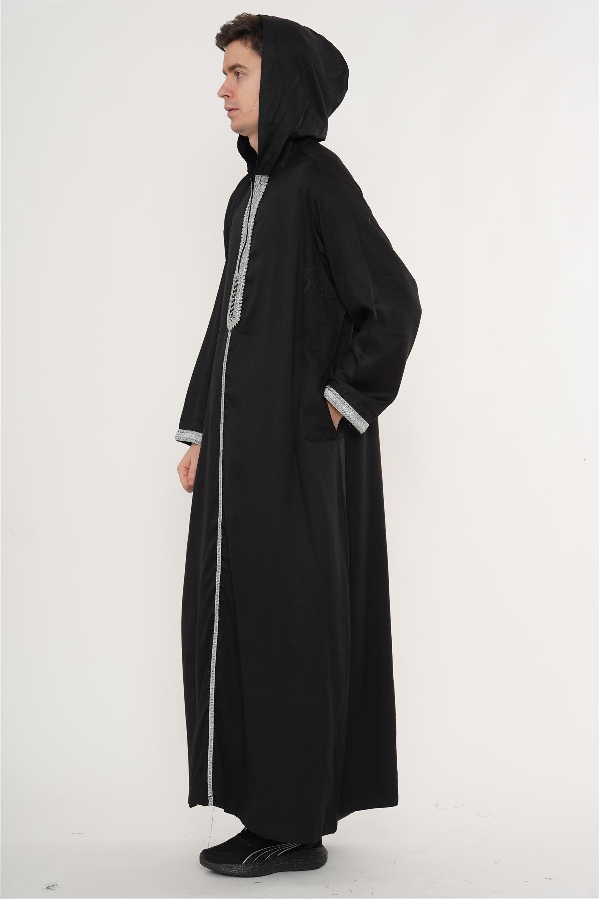 Men's Hooded Gandoura Embroidery Moroccan Thobe