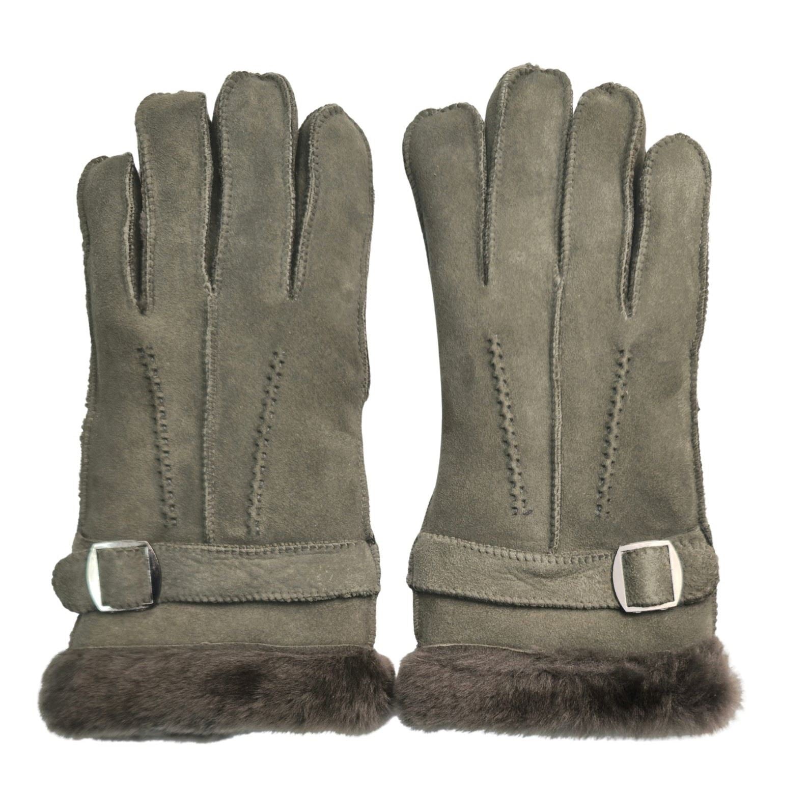 Men’s Sheepskin Suede Leather Wool Lining Gloves
