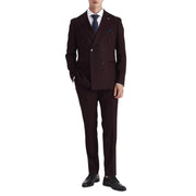 Regent - Men's Burgundy 2 Piece Double Breasted Suit