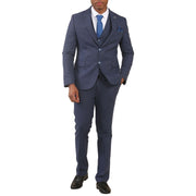 TP-24 - Men's Navy 3 Piece Linen Summer Wedding Suit