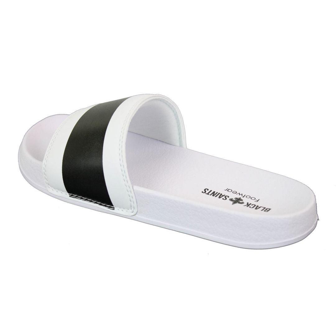 Mens Black White Stripes Spikes Flip Flops Slippers Summer Beach Casual Walking - Knighthood Store