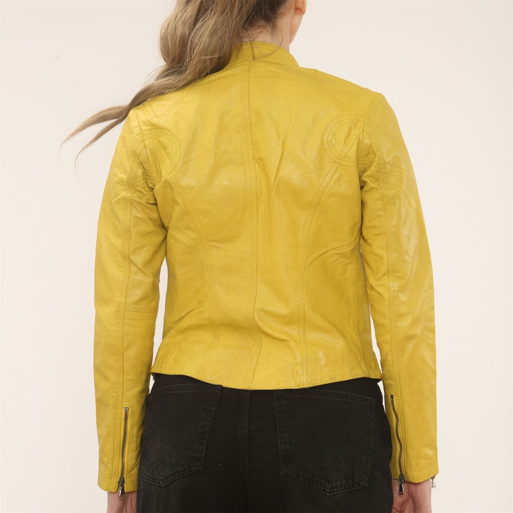 Women's Real Leather Classic Racer Style Biker Jacket