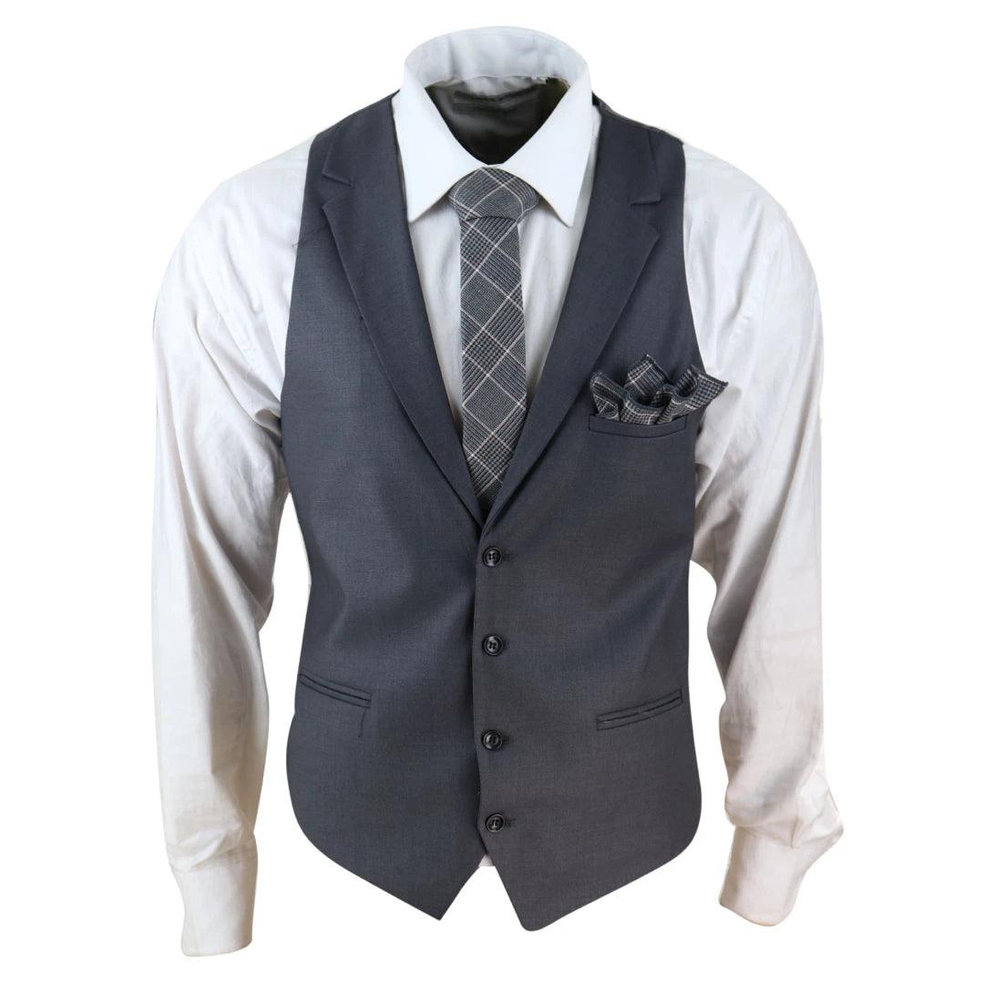 Mens Waistcoat Herringbone Tweed Check 1920s Peaky Blinders Gatsby Vintage - Knighthood Store