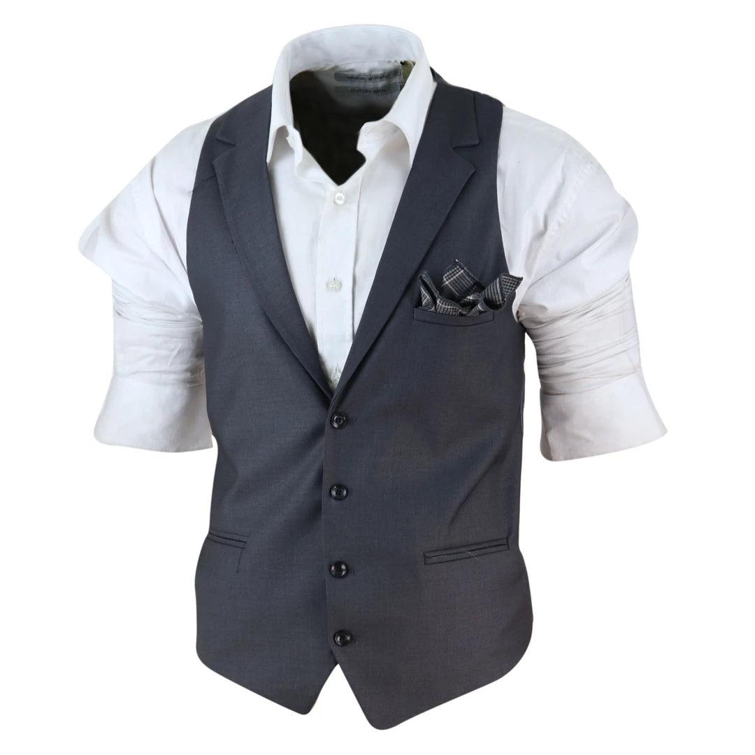 Mens Waistcoat Herringbone Tweed Check 1920s Peaky Blinders Gatsby Vintage - Knighthood Store