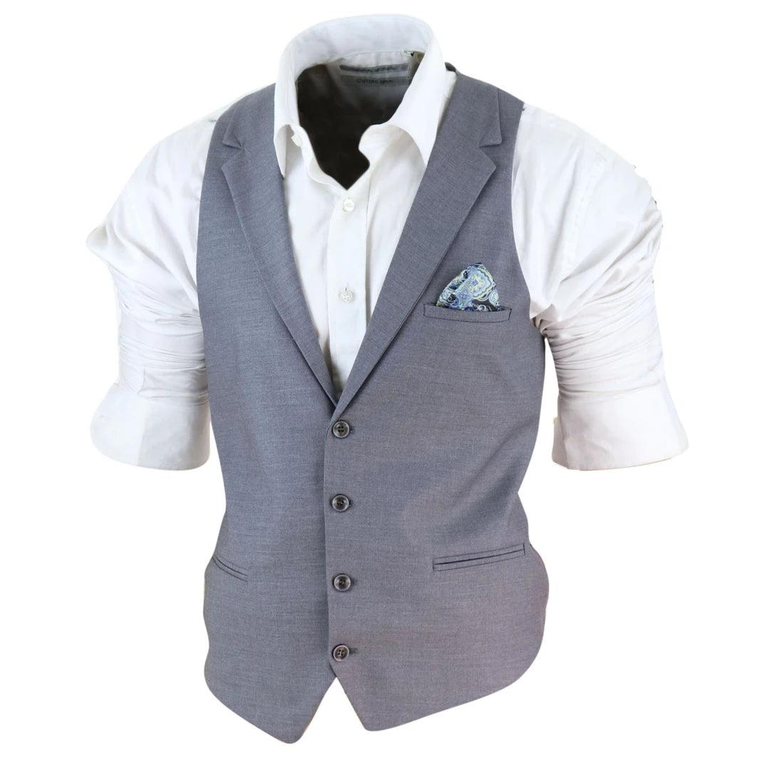 Mens Waistcoat Herringbone Tweed Check 1920s Peaky Blinders Gatsby Vintage - Knighthood Store