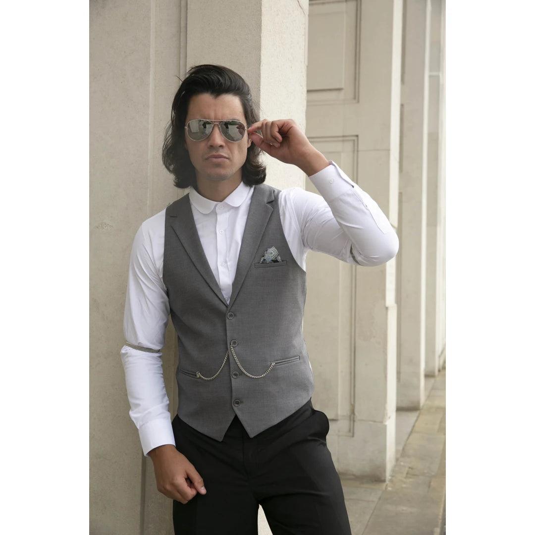 Mens Waistcoat Herringbone Tweed Check 1920s Peaky Blinders Gatsby Vintage - Knighthood Store