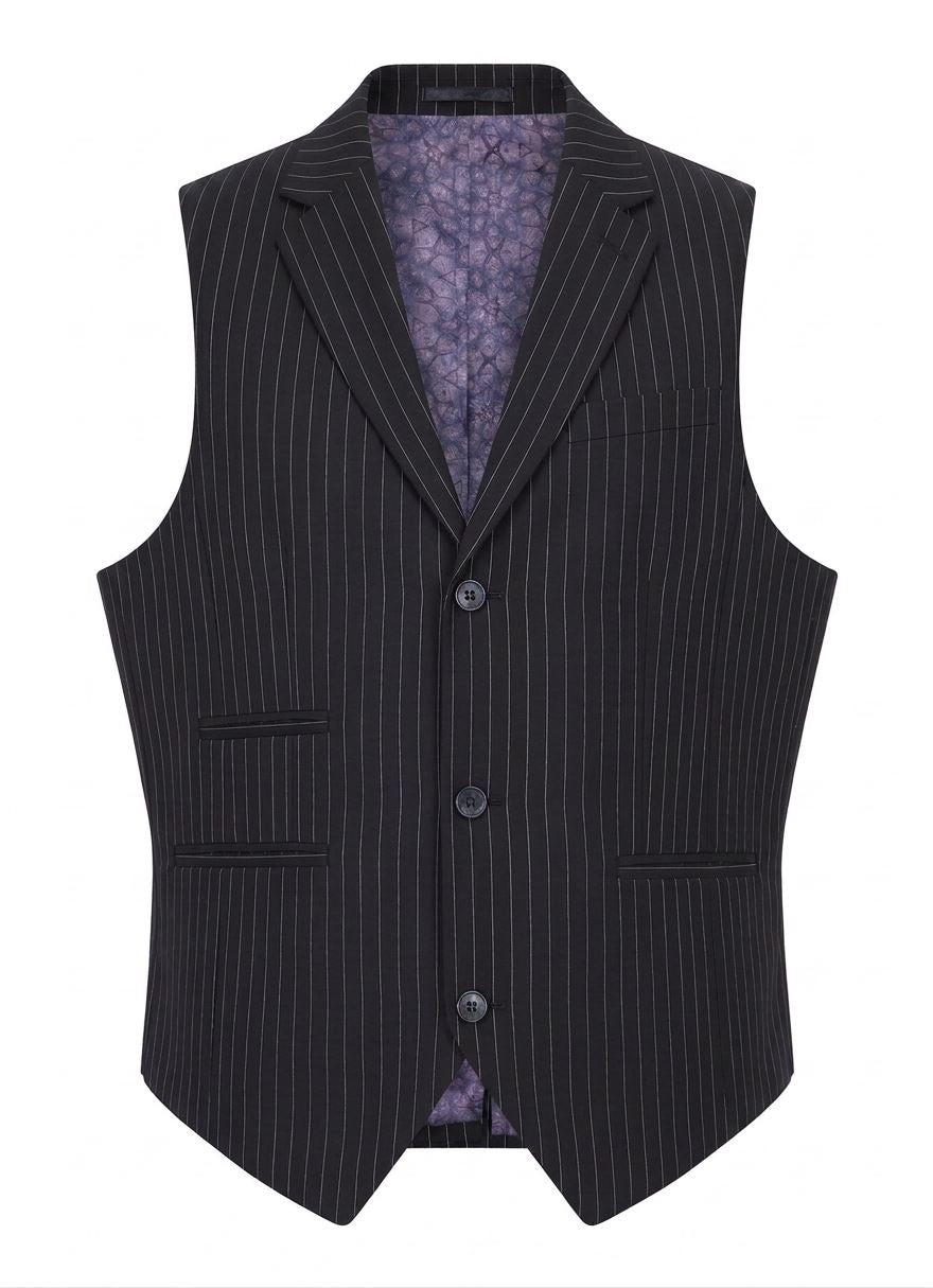 TPW-38 - Women's 3 Piece Black Pinstripe Suit