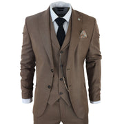 TruClothing James Men 3 Piece Brown Suit