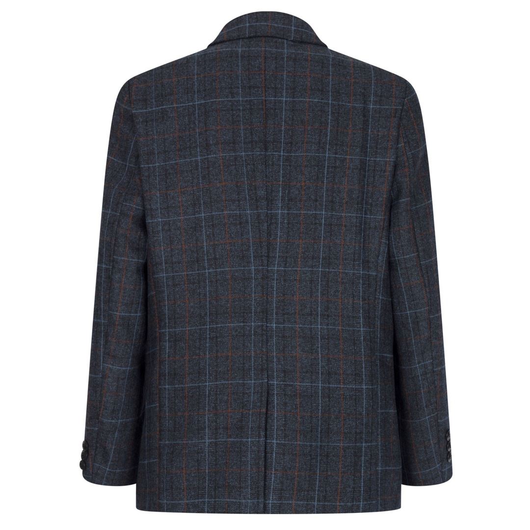 Boys Navy Blue 3 Piece Tweed Suit Herringbone Wine Vintage Retro