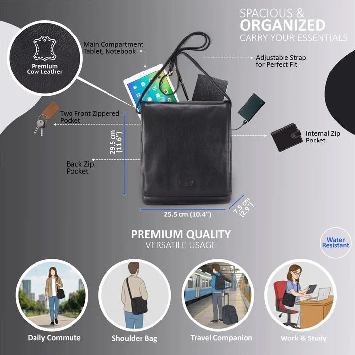 Ranger - Genuine Leather Crossbody Messenger Bag