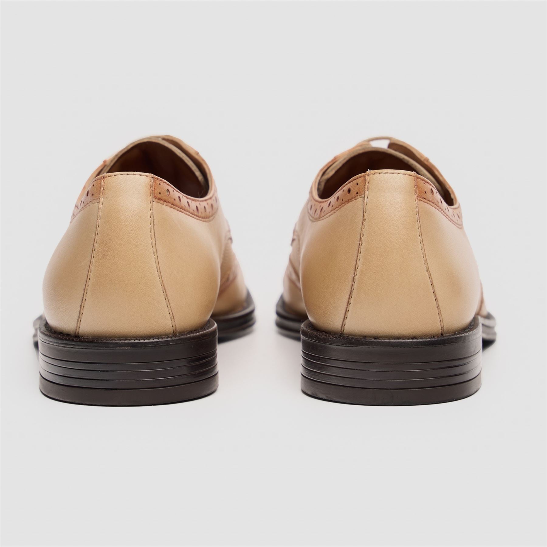 Lorenzo - Men's Ivory Burnished Leather Oxfords Shoes