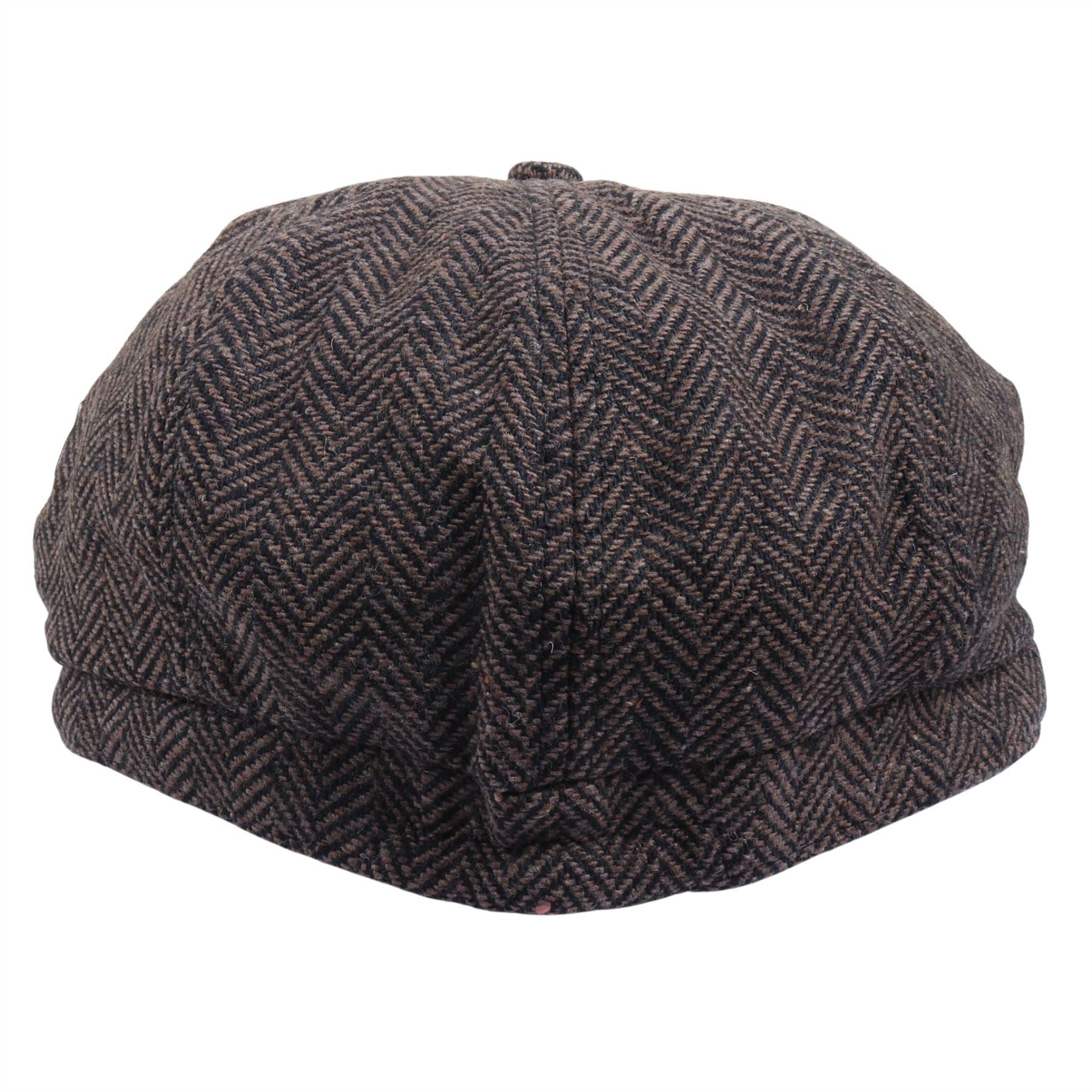 Men's Wool Blend Herringbone Newsboy Flat Cap