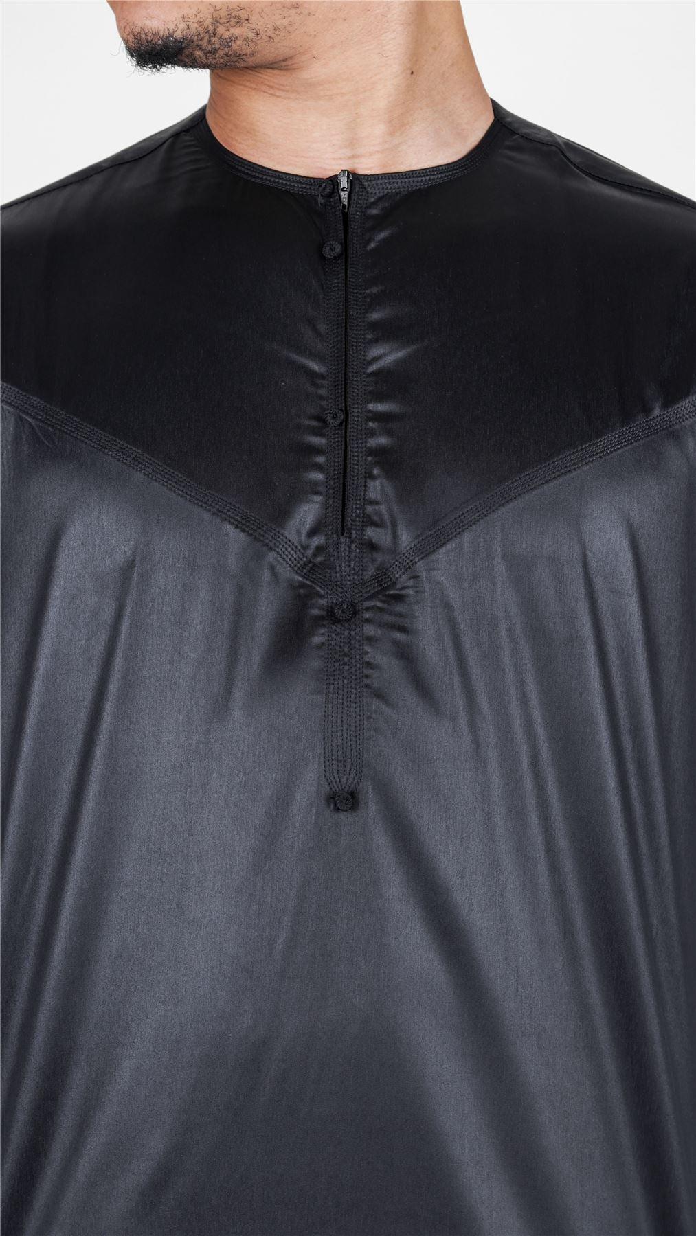 Men's Thobe Jubba Islamic Clothing Muslim Kaftan Emirati Omani Satin Robe