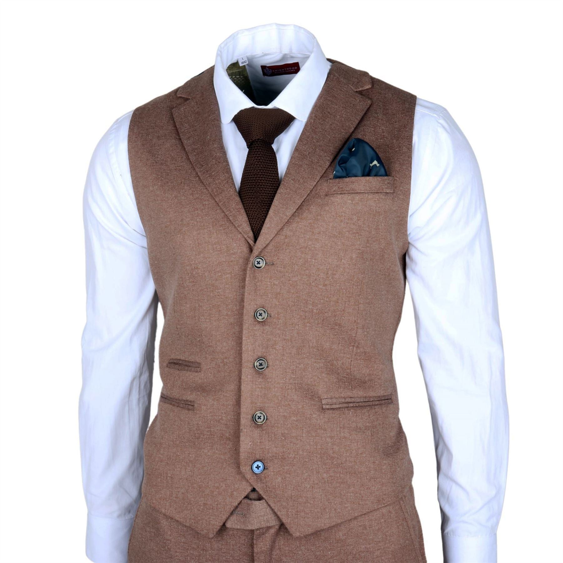 Men's Suit 3 Piece Brown Wedding Formal Dress