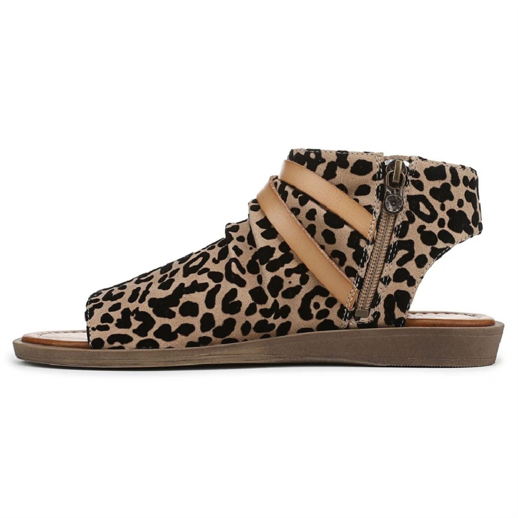 Denver - Women's Brown Leopard Strappy Low Wedge Sandals