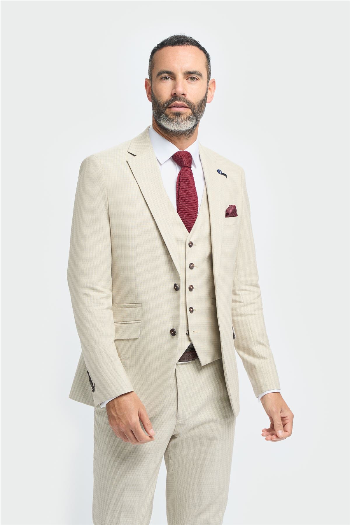 Hampton - Men's Beige 3 Piece Suit