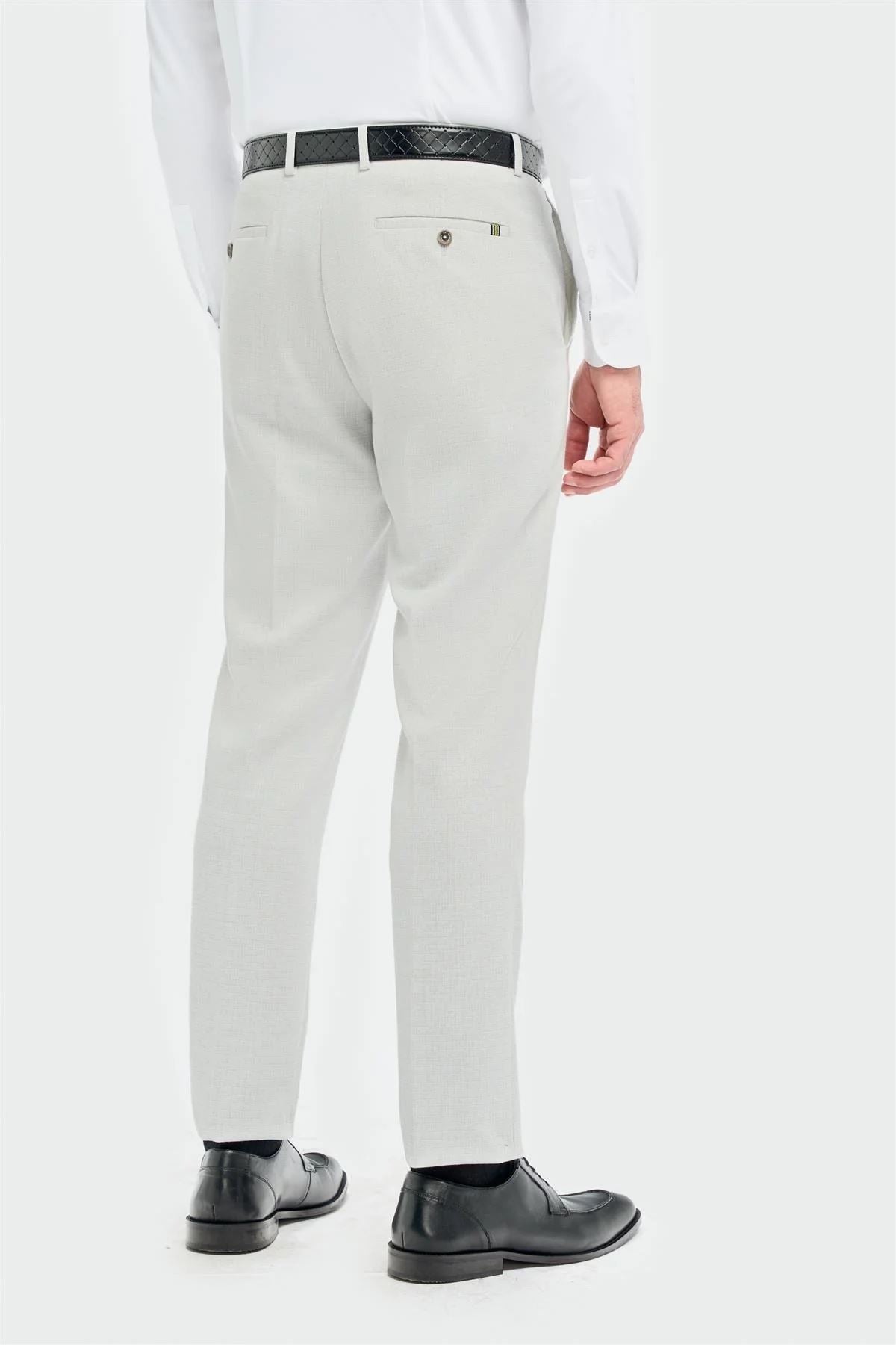 Men's Trousers Grey Tapered Summer Pants
