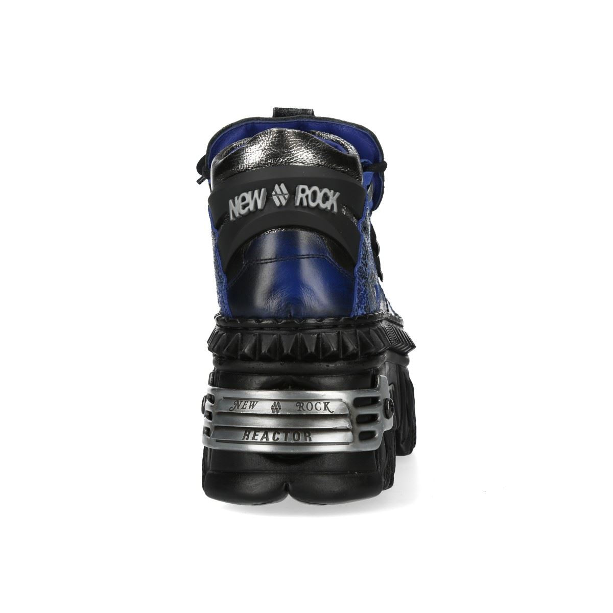 New Rock M-WALL106N-C16 Blue Leather Gothic Rock Ankle Boots