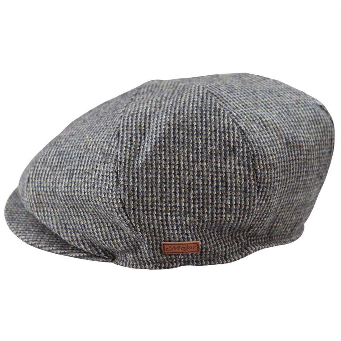 Mens 8 Panel Razor Baker Boy Hat Wool Tweed Shelby Newsboy Flat Cap Grey - Knighthood Store