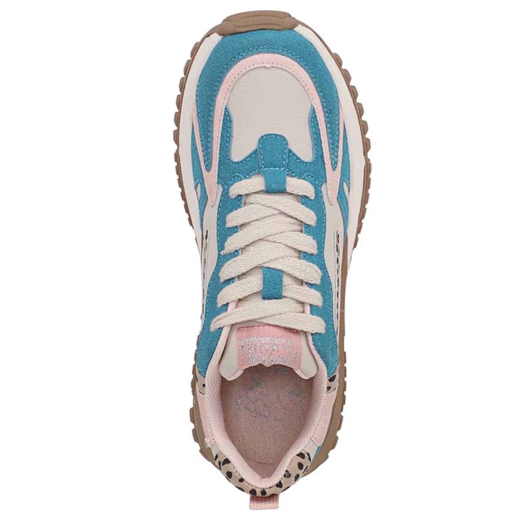 Leo - Women's Pink Blue Retro Lace-Up Sneakers