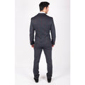 Mens Herringbone Tweed 3 Piece Navy Red Check Suit Vintage 1920s Tailored Fit - Knighthood Store