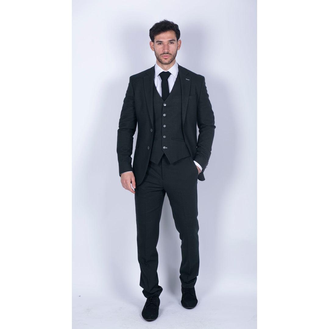 Mens Tweed Olive Green 3 Piece Suit Tailored Fit Classic Vintage 1920s Wedding - Knighthood Store