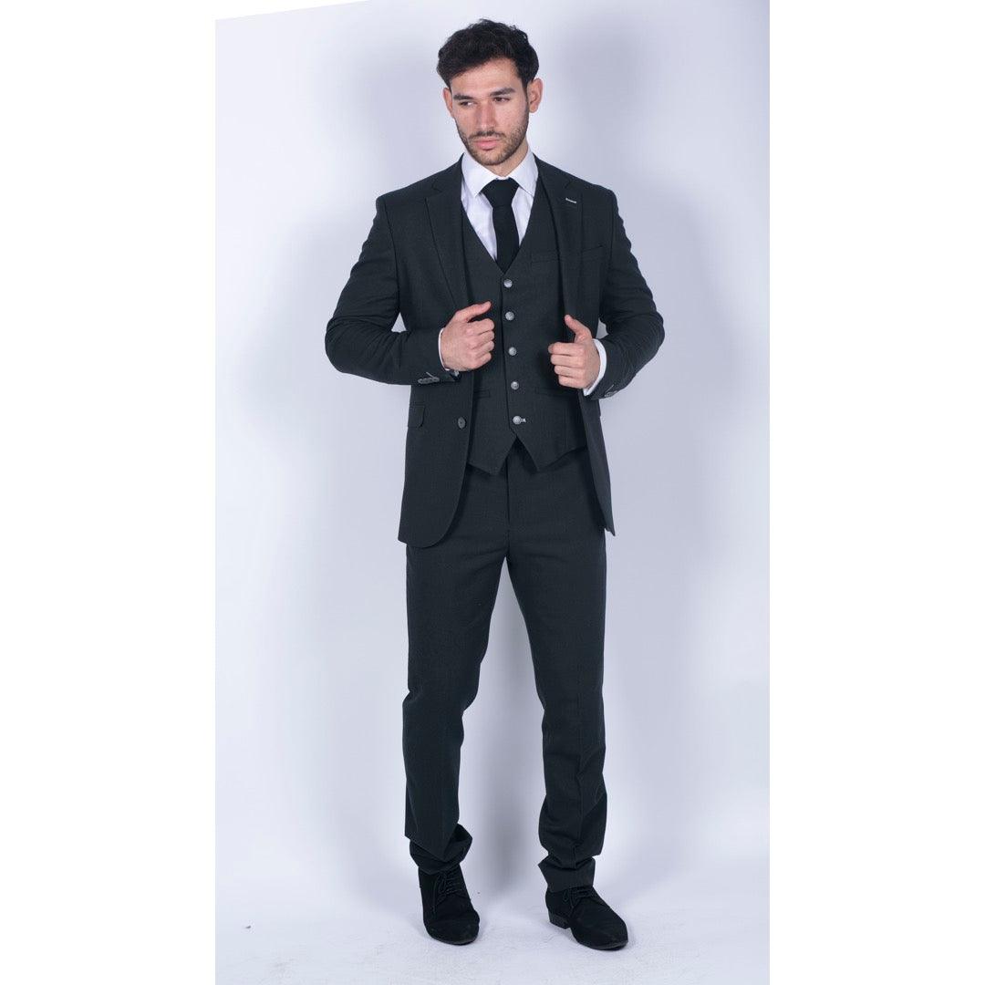 Mens Tweed Olive Green 3 Piece Suit Tailored Fit Classic Vintage 1920s Wedding - Knighthood Store