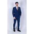 Mens Blue Brown Check 3 Piece Suit Tailored Fit Wedding Prom Races Prince Of Wales - Knighthood Store