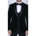 Mens Soft Velvet Olive Green 1 Button Dinner Jacket Tuxedo Blazer Smart Casual Fit - Knighthood Store