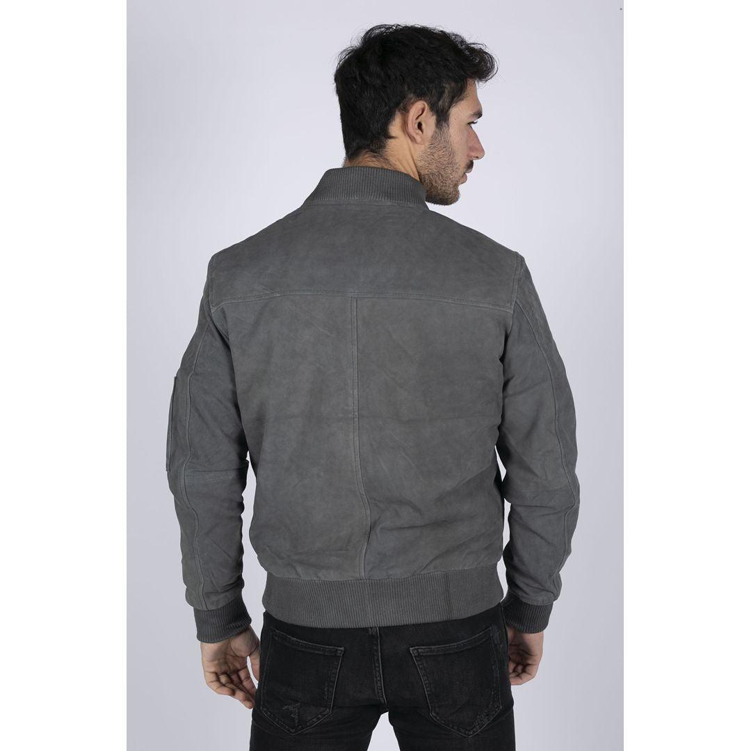 Mens Genuine Suede Bomber Jacket Leather Casual Varsity VIntage Smart Casual - Knighthood Store