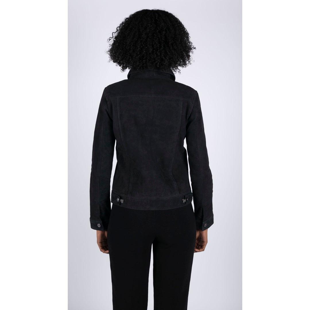 Womens Suede Vintage Retro Jeans Jacket Real Leather Short Biker Grease 1980s Classic - Knighthood Store