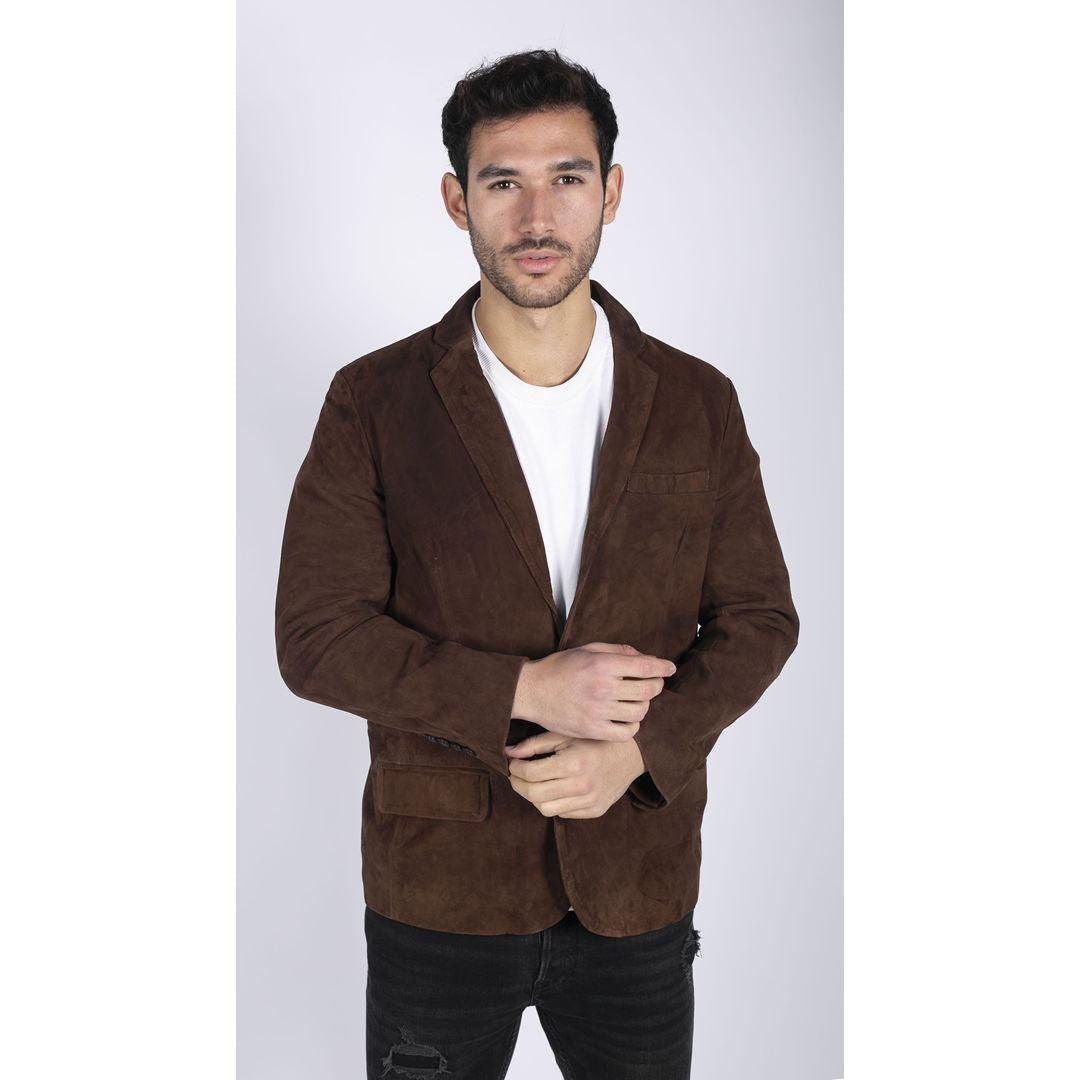 Mens Genuine Suede Blazer Style Jacket Leather Mens Classic VIntage Smart Casual - Knighthood Store