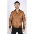 Mens Genuine Leather Bomber Jacket Leather Casual Varsity VIntage Smart Casual - Knighthood Store