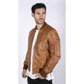 Mens Genuine Leather Bomber Jacket Leather Casual Varsity VIntage Smart Casual - Knighthood Store