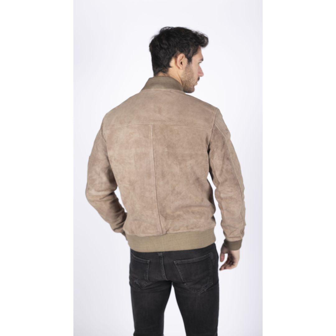 Mens Genuine Suede Bomber Jacket Leather Casual Varsity VIntage Smart Casual - Knighthood Store