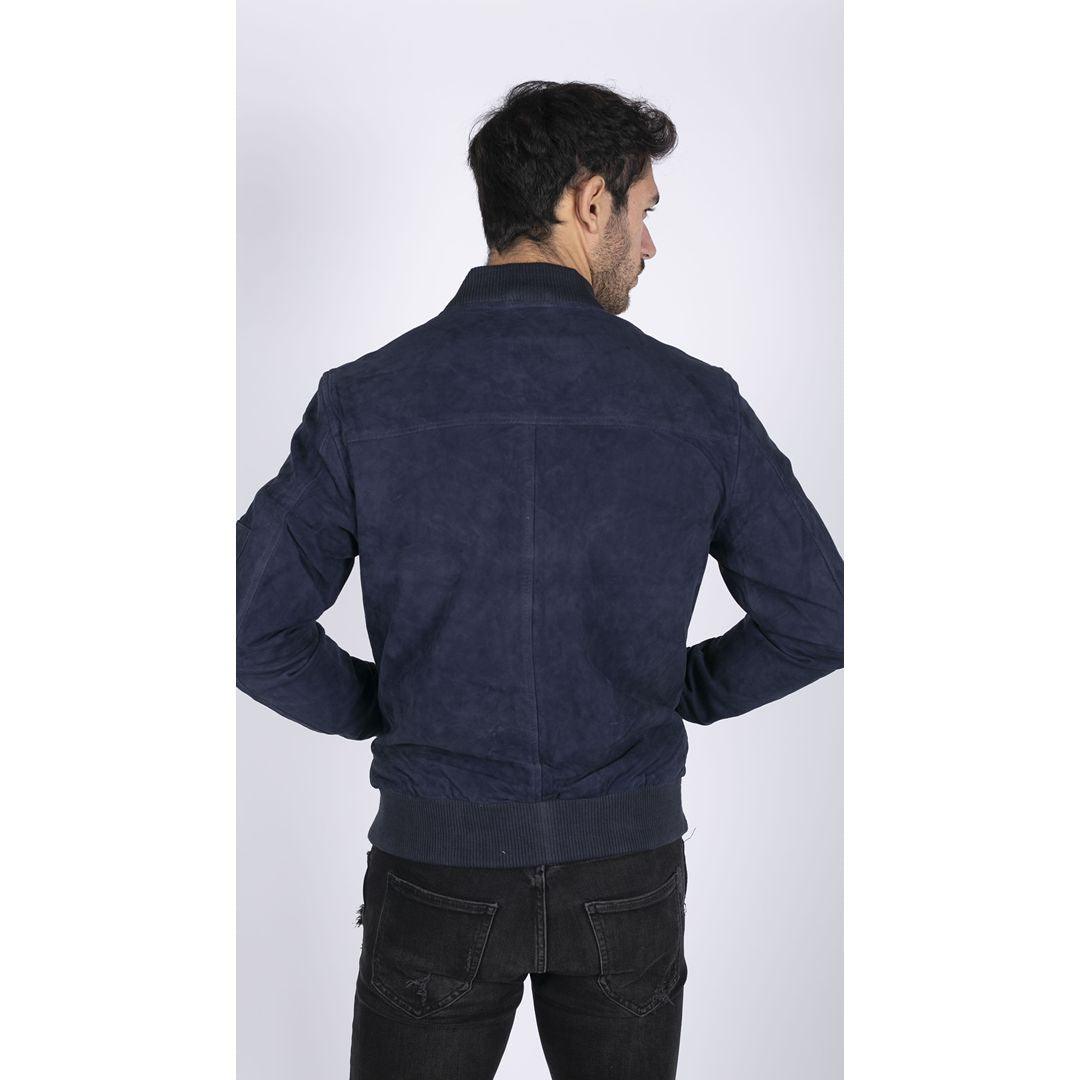 Mens Genuine Suede Bomber Jacket Leather Casual Varsity VIntage Smart Casual - Knighthood Store