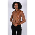 Womens Genuine Leather Bomber Jacket Real Leather Casual Varsity Vintage Casual - Knighthood Store