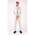 Mens Light Grey Check 3 Piece Suit Double Breasted Waoistcoat Tailored Fit - Knighthood Store