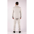 Mens Light Grey Check 3 Piece Suit Double Breasted Waoistcoat Tailored Fit - Knighthood Store