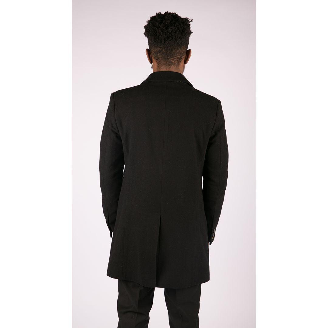 Mens Smart Casual 3/4 Wool Overcoat Jacket Herringbone Tweed 3 Button Coat - Knighthood Store