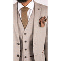 Ralph - Men's Boys 3 Piece Suit Cream Beige Tweed Check 1920s - Knighthood Store