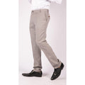 Mens Trousers Tweed Check Vintage Retro Peaky Tailored Fit 1920s Cream Beige - Knighthood Store