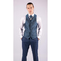 Mens 4 Piece Wedding Suit Groom Shawl Collar Vintage Blue Cravat Tailored Fit - Knighthood Store