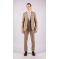 Men 3 Piece Suit Tan Brown Double Breasted - Knighthood Store