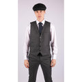 Mens 3 Piece Suit Charcoal Tailored Fit Smart Formal 1920 Classic Vintage Gatsby - Knighthood Store