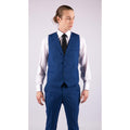 Mens 3 Piece Royal Blue Tailored Fit Suit Best Man Groom Prom Wedding Classic - Knighthood Store