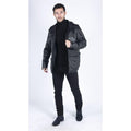 Mens 3/4 Tailored Fit Safari Parka Jacket Genuine Real Leather Military Black - Knighthood Store