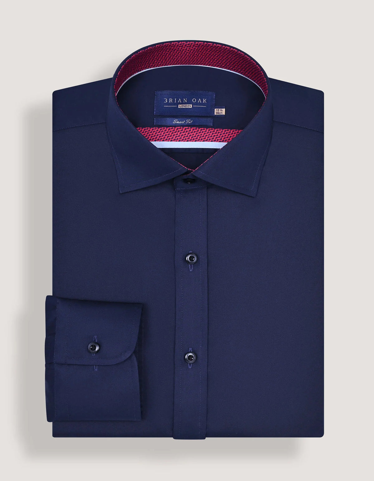 Men's Navy Designer Satin Dress Shirt